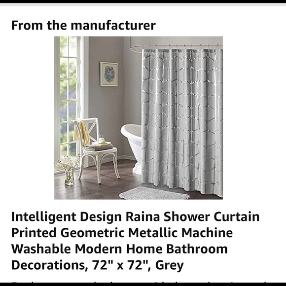 Brand new!!Geometric Metallic/Modern Shower Curtain - Picture 3 of 4